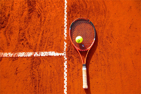 Tennis Court and Racket