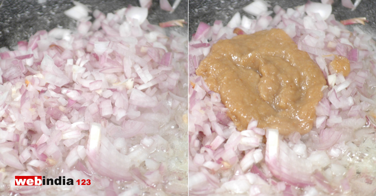 chopped onion, ginger garlic paste