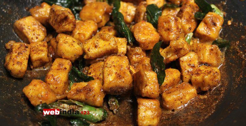 add the fried paneer pieces