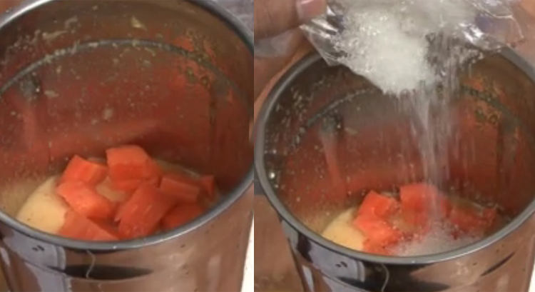 chopped carrot along with some sugar