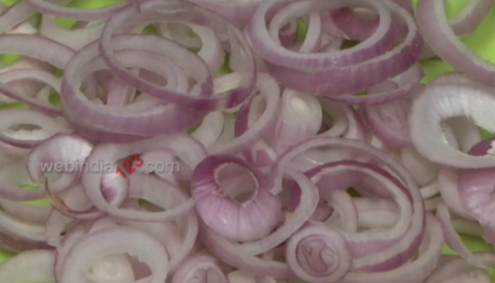 Cut onions into rings
