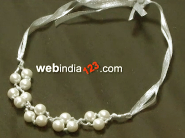 Satin Ribbon Pearl Necklace