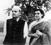 with her husband Feroz Gandhi