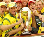 Steve Waugh lifts world cup for Australia