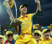 Ricky Ponting lifts world cup for Australia