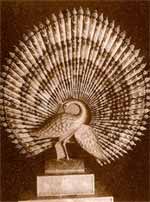 Pea cock lamp made with bamboo
