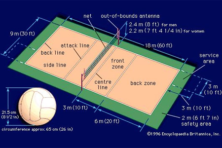 instrumentation of volleyball court