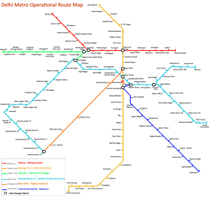 delhi metro route