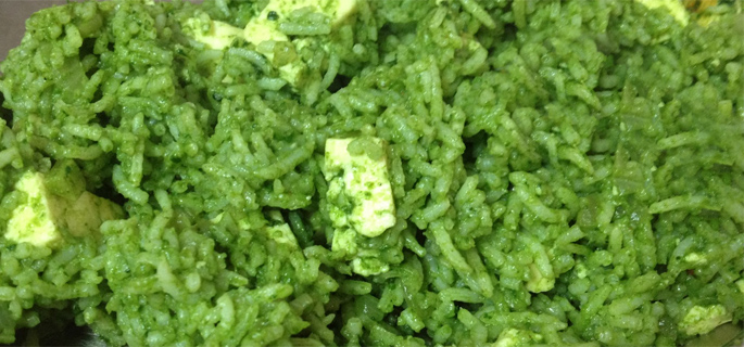 Paneer and Palak Rice