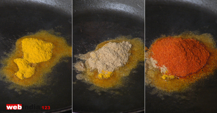 turmeric powder, coriander powder