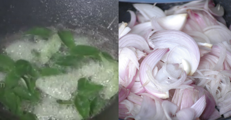 curry leaves, chopped onion