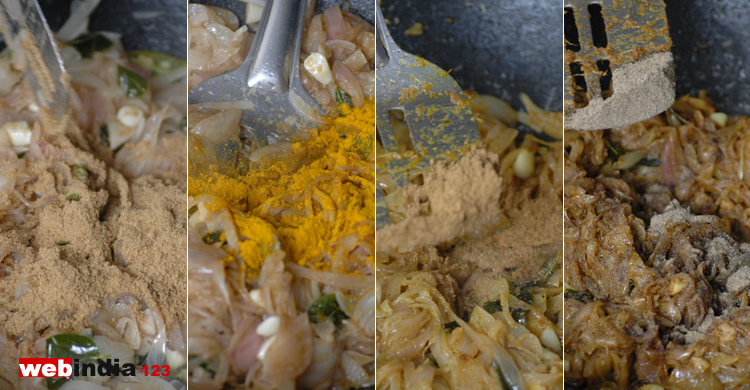 coriander powder, turmeric powder, garam masala