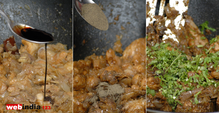 pepper powder and chopped coriander leaves