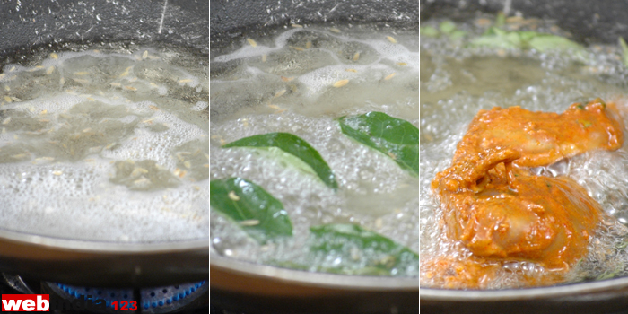 cumin seeds, curry leaves