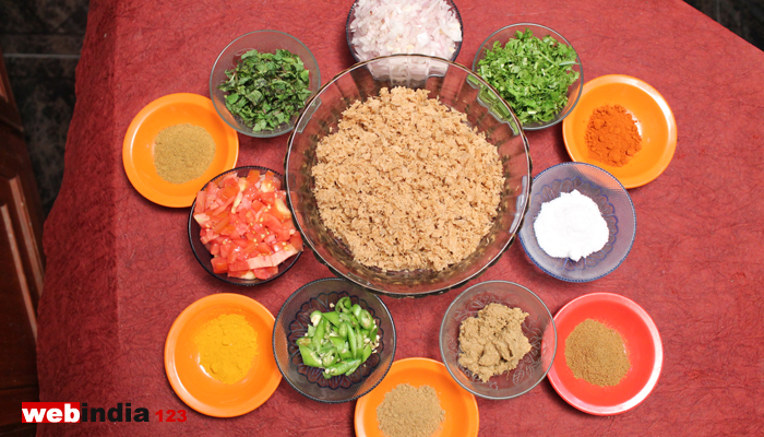 Soya Keema making Ingredients