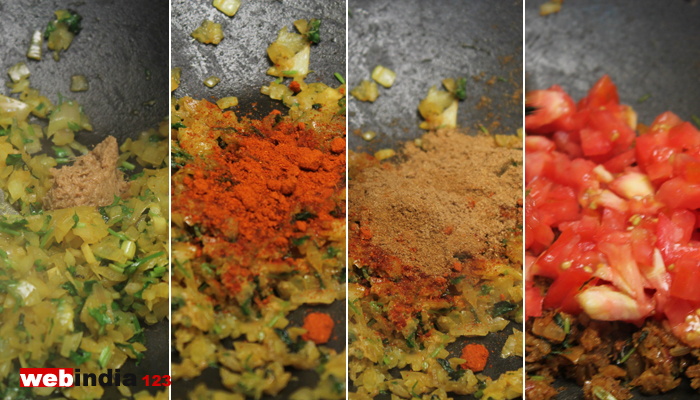 ginger-garlic paste, red chilly powder, cumin powder, coriander powder, garam masala powder