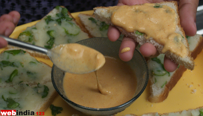 spread flour batter on top of the potato mixture