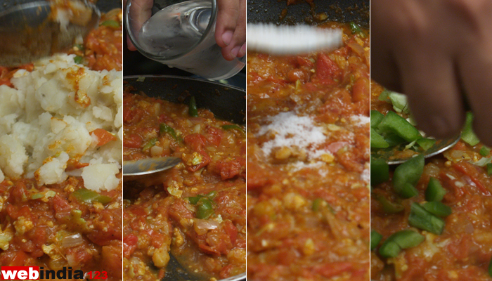 potatoes, required water, salt along with capsicum