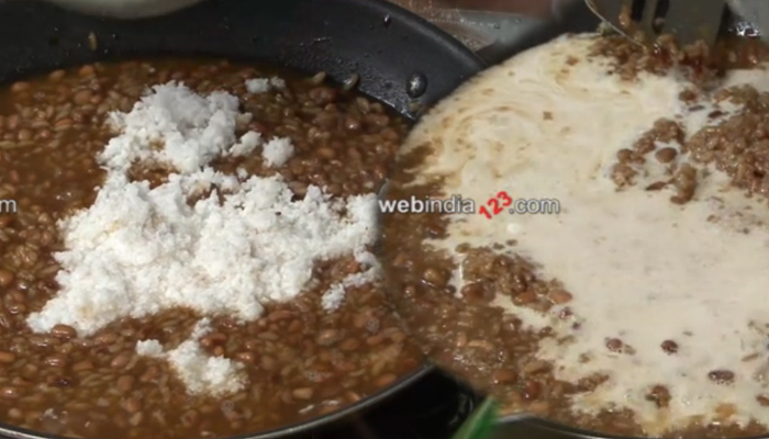 grated coconut and coconut milk