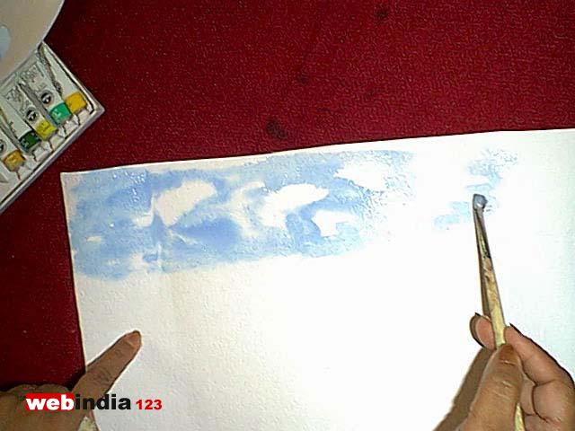 Applying blue colour for the sky