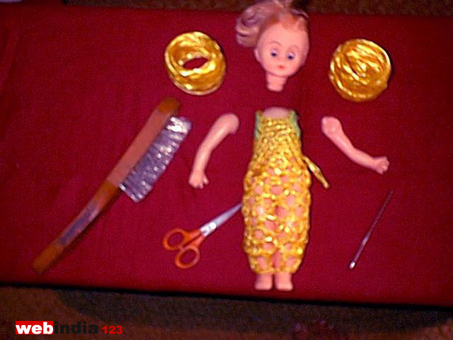 Materials - the doll with the crotchet dress