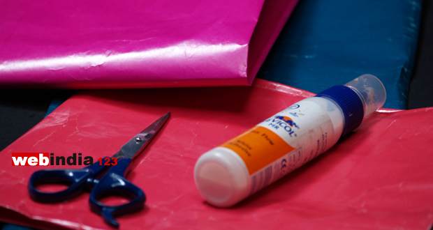 coloured papers,Glue and Scissors