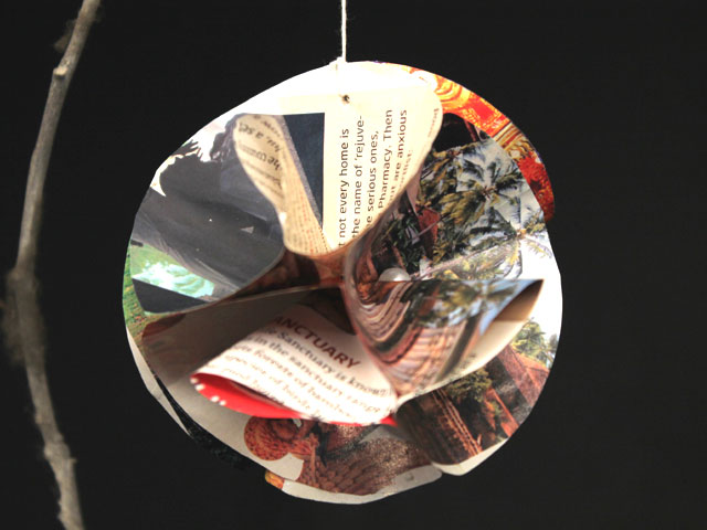 Paper ball Christmas ornament