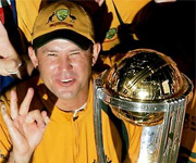 Ricky Ponting lifts world cup for Australia