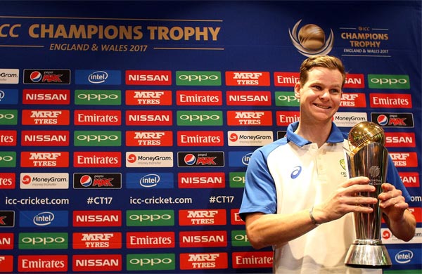 Steve Smith with champions trophy