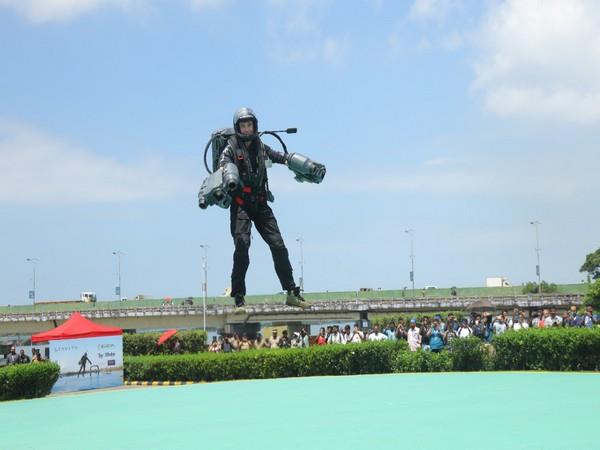 Man in jet suit takes to skies at Kochi event, leaves spectators spellbound