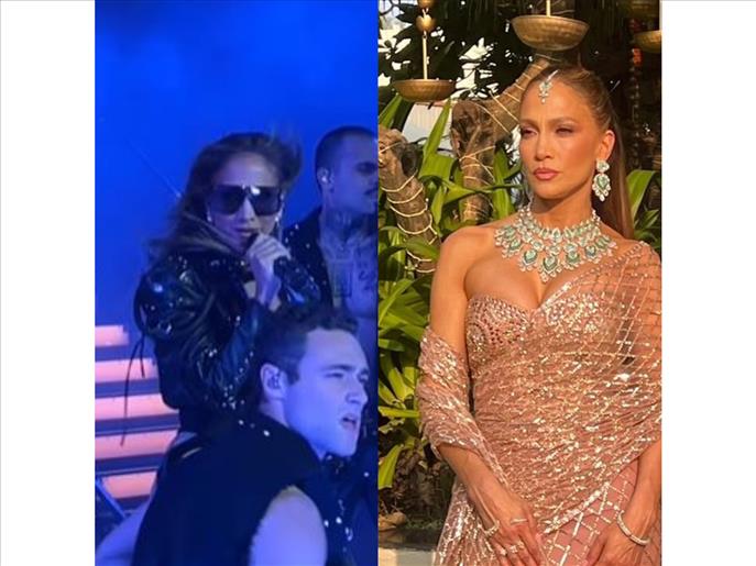 Jennifer Lopez dazzles in Manish Malhotra saree at Udaipur wedding, goes concert-mode with live performance
