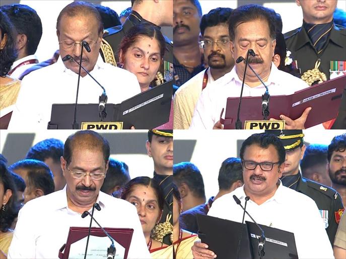 Congress heavyweights Ramesh Chennithala, Sunny Joseph, Muraleedharan sworn in as ministers in Keralam government